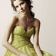 Groene strapless galajurk